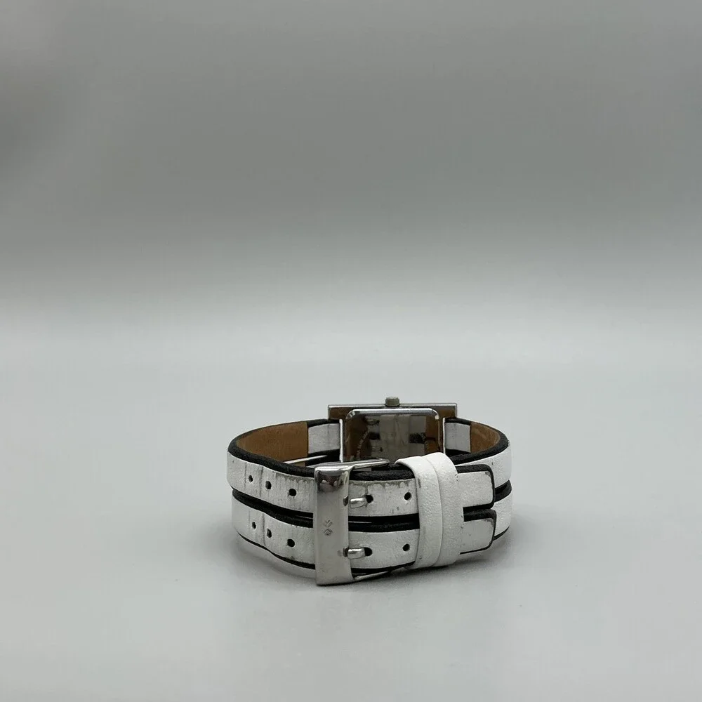 Skagen 228SSLW/8 Womens Watch 25mm White Dial Leather Stainless New Battery